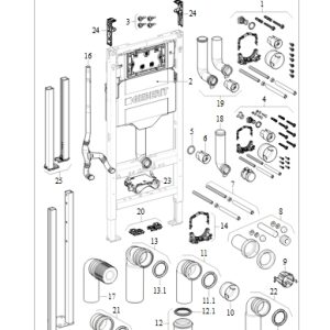 Spare parts for: Geberit Duofix elements for wall-hung WC, with Sigma concealed cistern 12 cm (UP320)